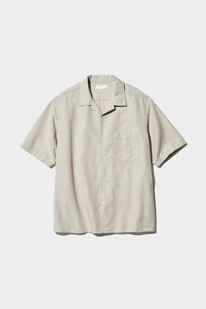 Plain Button Round Shirt