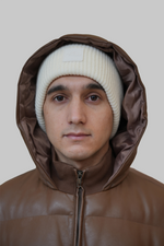 Load image into Gallery viewer, Wintry Faux Leather Hooded Puffer
