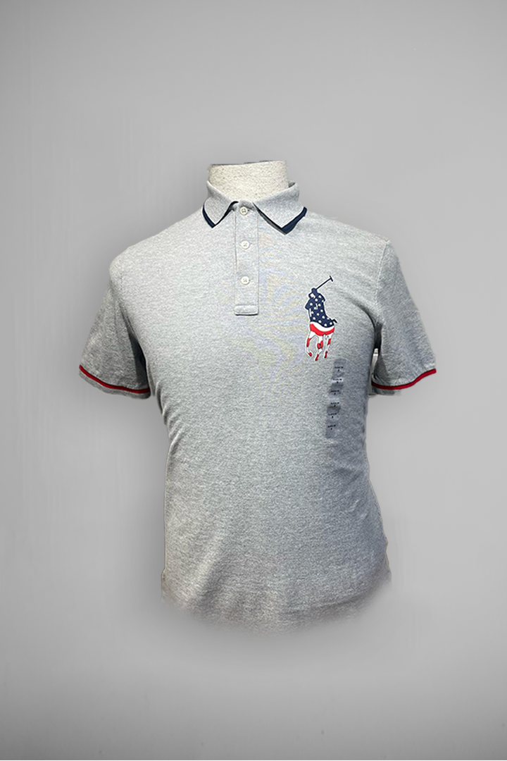 Ralph Lauren Classic Fit Grey Big Pony Polo Shirt